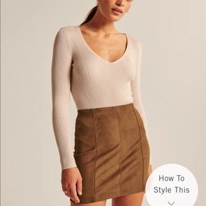 Abercrombie vegan suede skirt